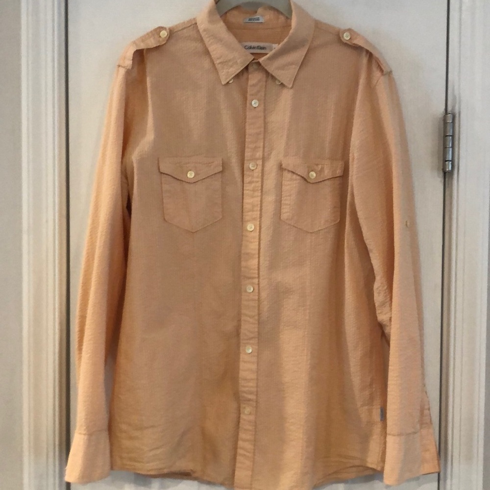 Men’s Calvin Klein Seersucker Long Sleeve Shirt